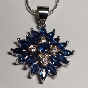 Tanzanite and Sapphire Pendant Necklace